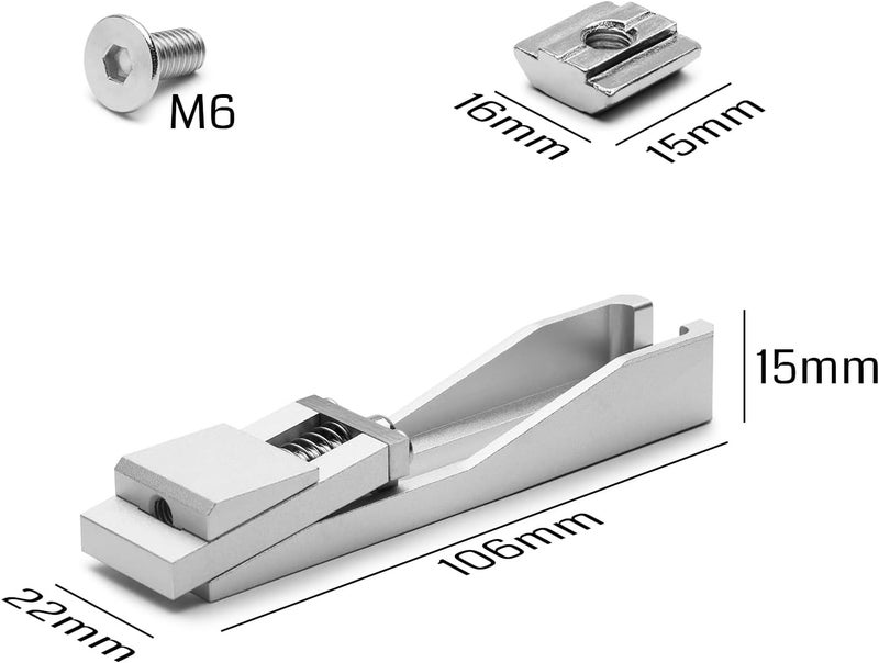 Genmitsu Upgrade CNC Router Vise Clamp for Large Woodworking & Metalworking Project, Low Profile Aluminum Toe Clamp, Size 4.2" x 0.9" x 0.6" (106mm x 22mm x 15mm), 2PCS - Image 2